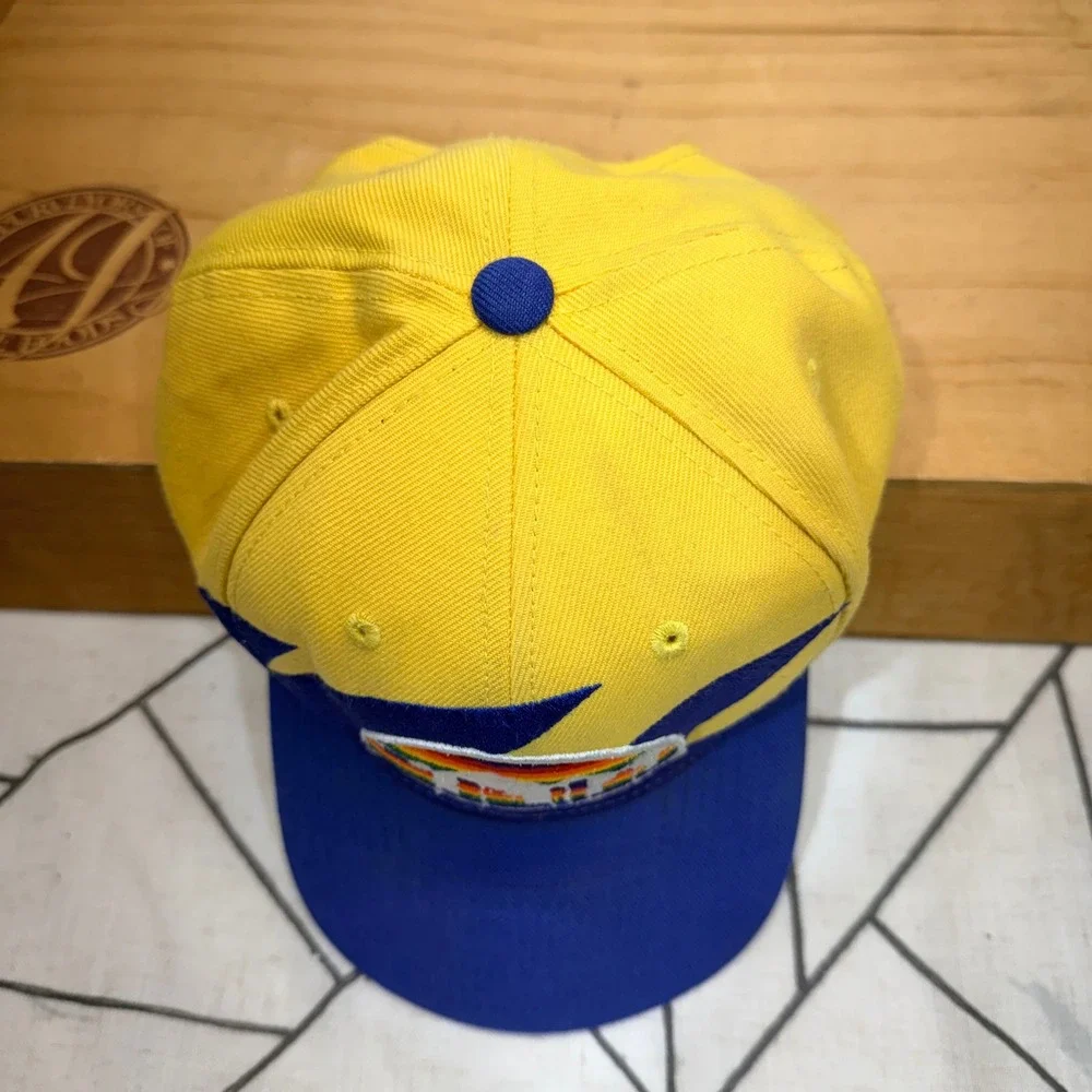 Mitchell & Ness Denver Nuggets‎ Snapback Hat Yellow Blue Rainbow Skyline NBA Cap